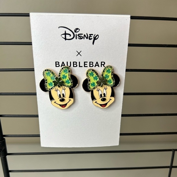 BaubleBar Jewelry - Disney X Baublebar  Green Shamrock  St. Patrick's Day Minnie Mouse Earrings NIB